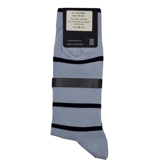 NEW Made in Portugal Onyx & Oxford Socks One Size Cotton Elegant striped socks - Picture 11 of 14